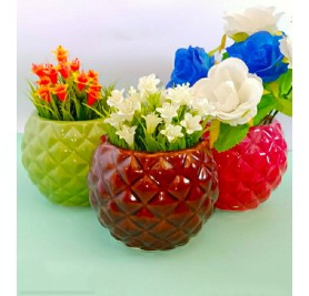 Colorful Dotted Ceramic Pot Any Color 199(Per/Piece)